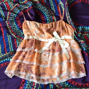 Chiffon TO THE MAX BCBG spaghetti straps top